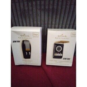 Hallmark Star Trek  communicator and phaser ornaments